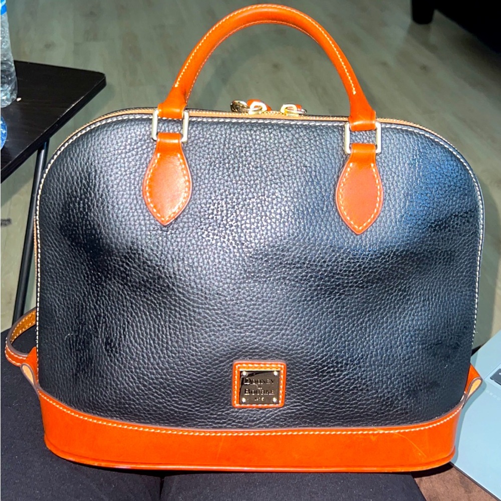 Dooney &Bourke textured leather zip zip satchel.